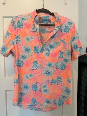 Chubbies The Weekend Has Arrived Flowers Palm Hawaiian Shirt Size Small